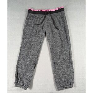 No Boundaries Gray Jogger Sweatpants Pink LOVE Waistband XL Juniors Athleisure